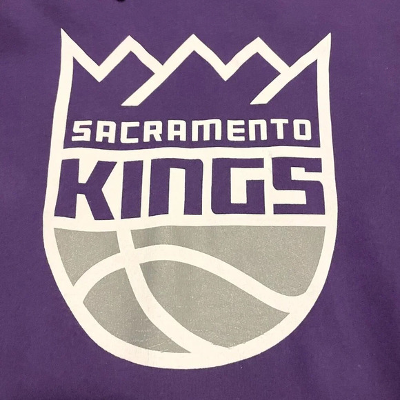 Sacremento Kings Hoodie Mens Small Purple Majestic NBA Basketball - Picture 2 of 16